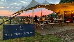 The Turnip Tent at Wild Meadow glampsite, Raynham, Norfolk