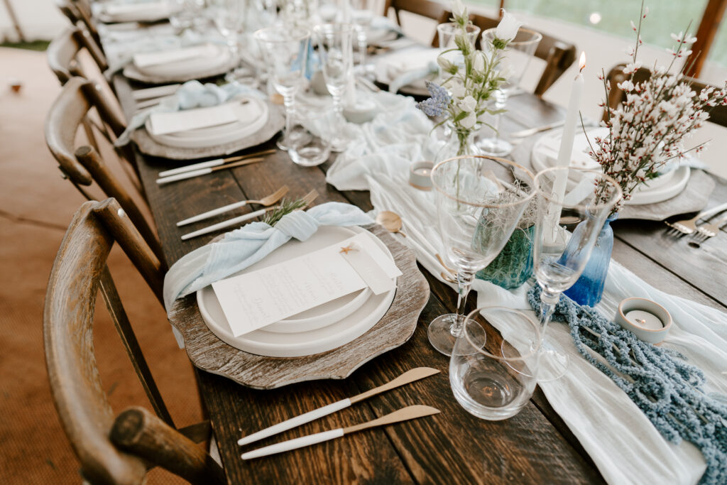 Table set up for wedding