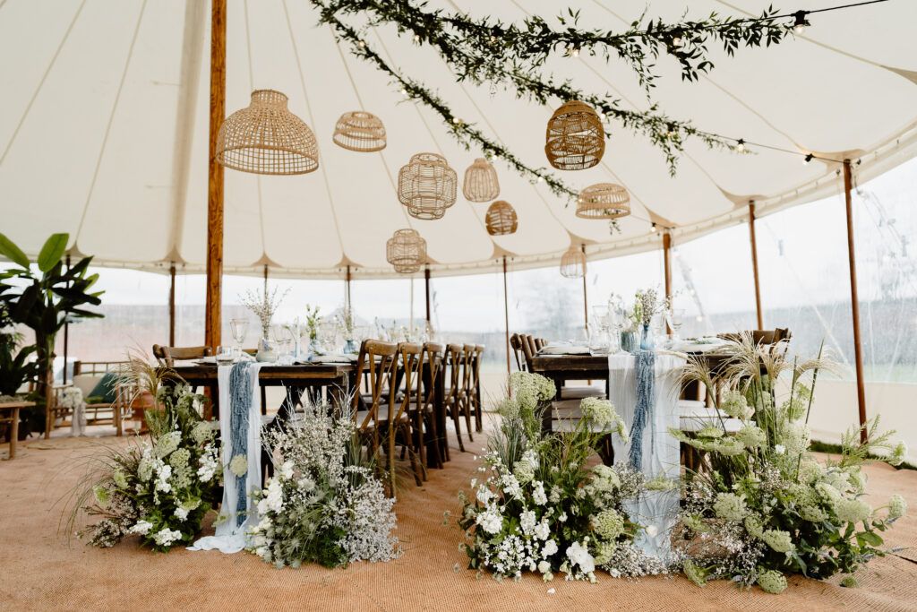 Marquee styling for wedding