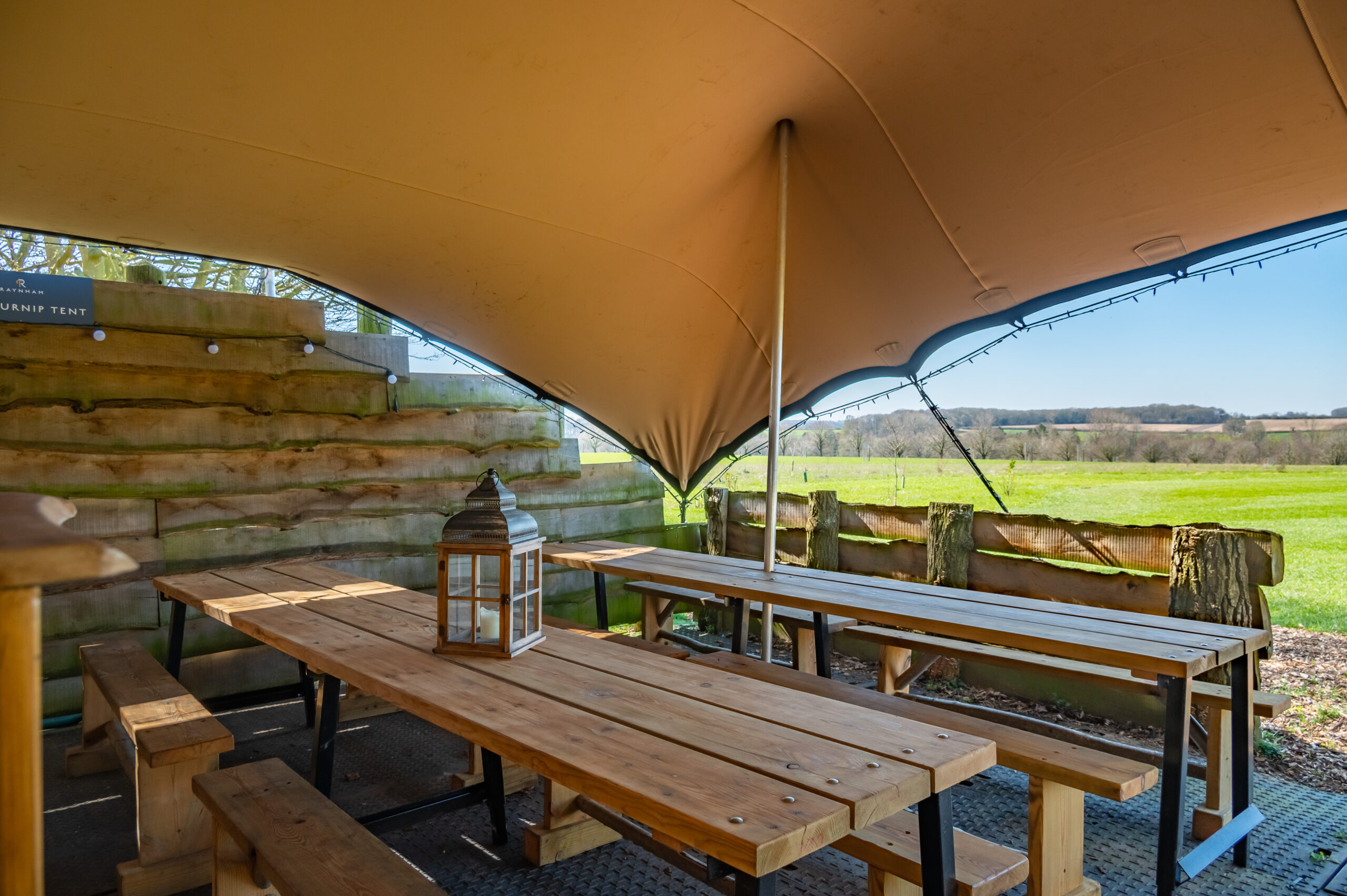 The facilities tent, "Turnip Tent" at Wild Meadow Glamping, Norfolk