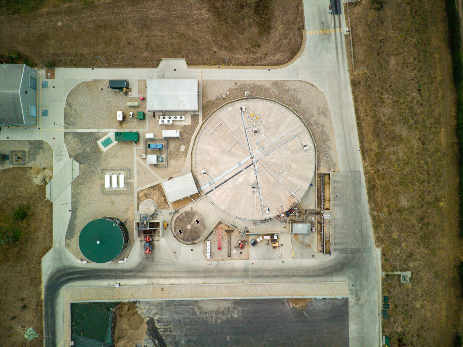 An overhead shot of the anaerobic digester at Raynham