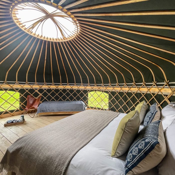 Luxury glamping yurt