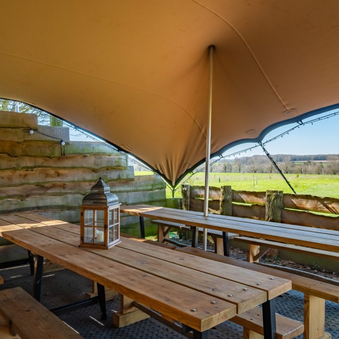 Outdoor kitchen and dining glamping