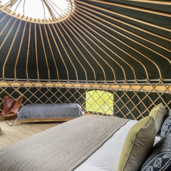 Luxury yurt glamping